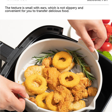 Air Fryer Silicone Liners, Reusable Collapsible Round Basket Airfryer Liner