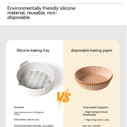 Air Fryer Silicone Liners, Reusable Collapsible Round Basket Airfryer Liner