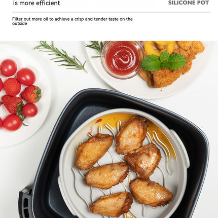 Air Fryer Silicone Liners, Reusable Collapsible Round Basket Airfryer Liner