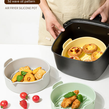 Air Fryer Silicone Liners, Reusable Collapsible Round Basket Airfryer Liner