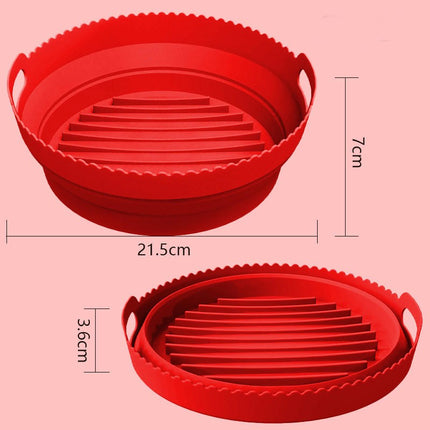 Air Fryer Silicone Liners, Reusable Air Fryer Silicone Pot, Easy Cleaning Silicone Basket