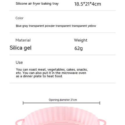 Air Fryer Silicone Pot - Easy Cleaning Silicone Air Fryer Reusable Liners