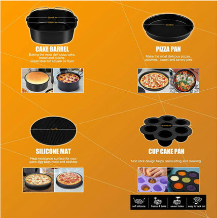 8 Inch Square Air Fryer Accessories, Compatible withCOSORI Gowise US and Other Air Fryer