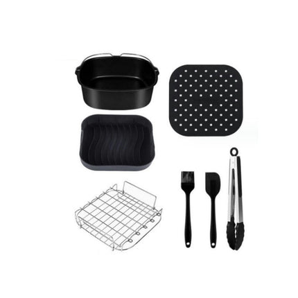 Square Air Fryer Accessories, Set of 7 Fit for COSORI Air Fryers, Including Cake Bucket Grill etc