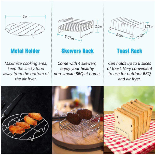 Air Fryer Accessories 12Pcs Compatible ,Fit Air Fryer,Oven Accessories