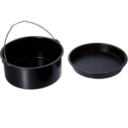 2pcs/set Air Fryer Accessory set Steel Pizza Pan Baking Cake Barre