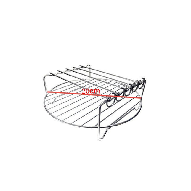 Double Layer Baking Grill, Replacement BBQ Rack Double Layer Skewers Baking Tray for Air Fryer