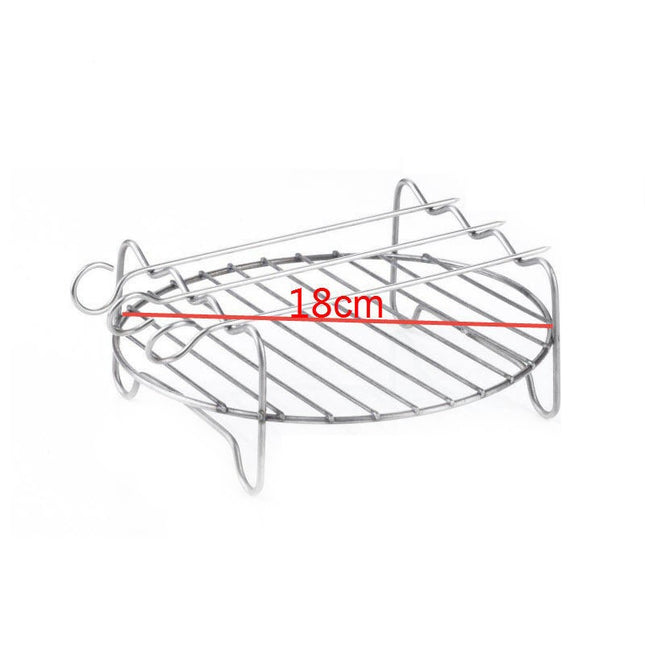 Double Layer Baking Grill, Replacement BBQ Rack Double Layer Skewers Baking Tray for Air Fryer