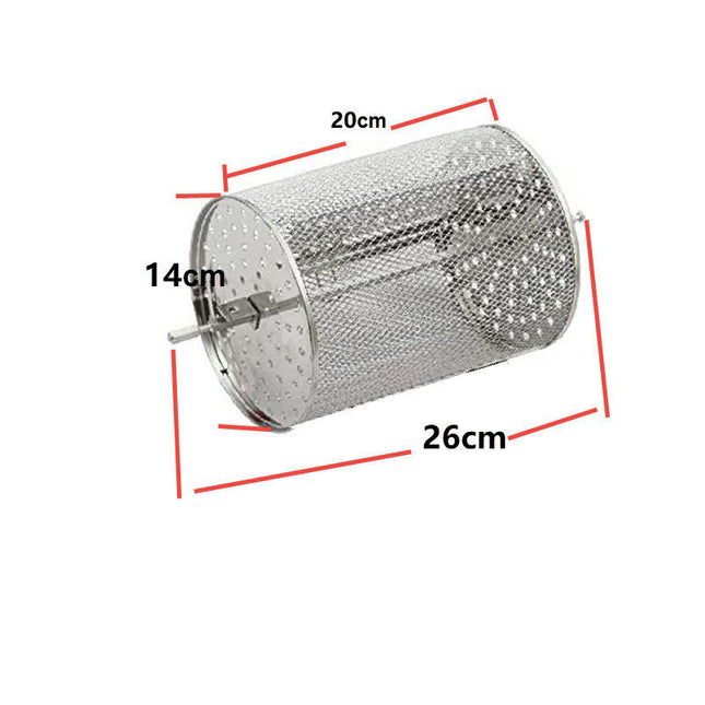 BBQ Grill Roaster,Stainless Steel Grilled Cage,BBQ Rolling Grill Basket for Vegetables