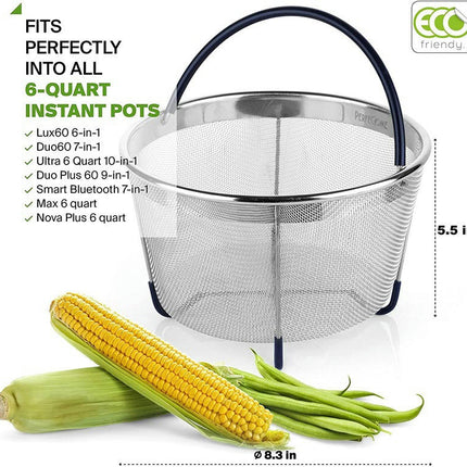 Instant Pot Steamer Basket Accessories Stainless Steel Strainer and Insert fits Pressure Cookers for Ninja