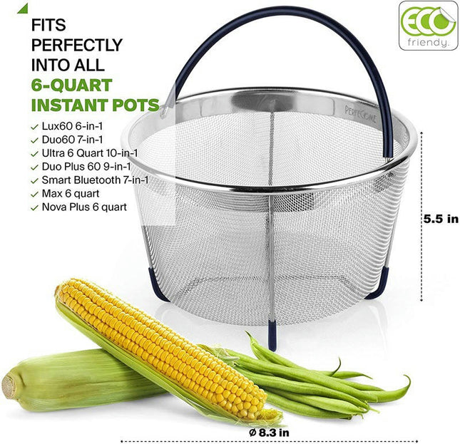 Instant Pot Steamer Basket Accessories Stainless Steel Strainer and Insert fits Pressure Cookers for Ninja