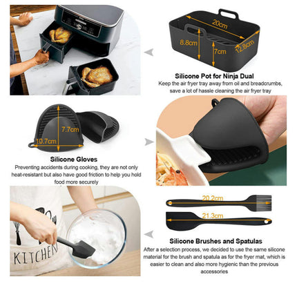 Dual Basket Air Fryer Accessories, Set of 8 Fit for Ninja Dual Air Fryer DZ201, DZ401 Dual Zone Air Fryers Rack