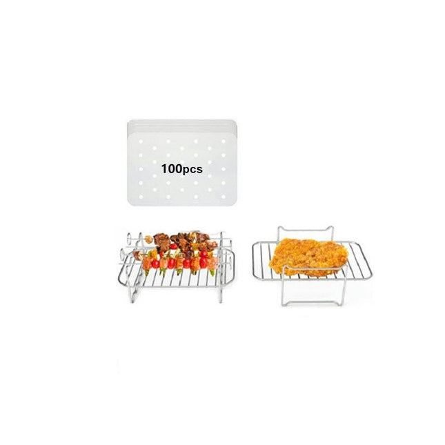 2 Pcs Air Fryer Rack for Double Basket Air Fryers, Multi-Purpose Air Fryer Accessories