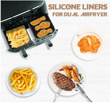 Dual Basket Air Fryer Accessories, Set of Fit for Ninja Dual Air Fryer