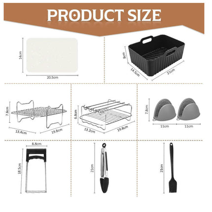 Dual Basket Air Fryer Accessories, Set of Fit for Ninja Dual Air Fryer