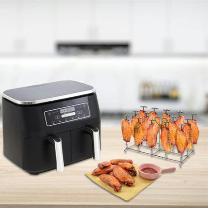 Air Fryer Grill Rack, Easy Clean Air Fryer Skewer Rack for Ninja DZ201/DZ401 Foodi