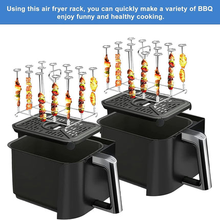 Air Fryer Grill Rack, Easy Clean Air Fryer Skewer Rack for Ninja DZ201/DZ401 Foodi