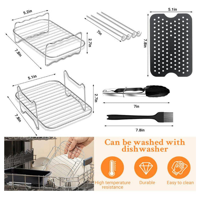 Air Fryer Accessories, Set of 5 Air Fryers Stands Grill Grate Compatible