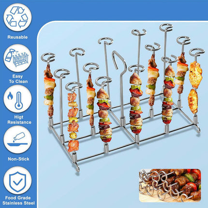 Dual Basket Air Fryer Accessories Fit for Ninja Dual Zone Air Fryers, Including Skewer Stand, Silicone Liner