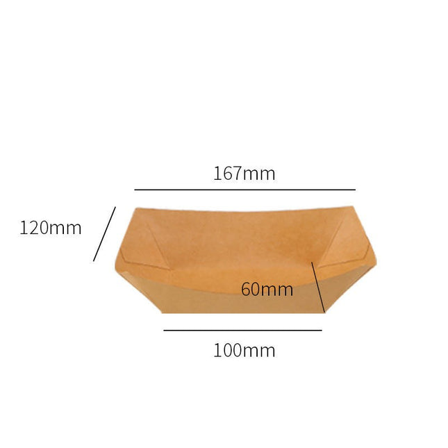 Paper Food Trays -Disposable Food Boats, Kraft Food Holders