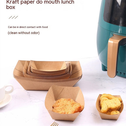 Paper Food Trays -Disposable Food Boats, Kraft Food Holders