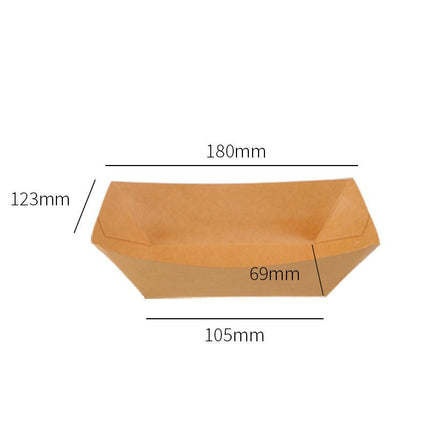 Paper Food Trays -Disposable Food Boats, Kraft Food Holders