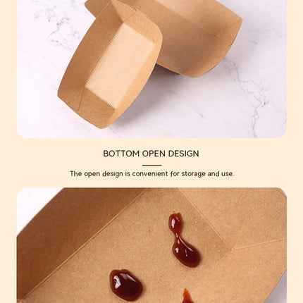Paper Food Trays -Disposable Food Boats, Kraft Food Holders