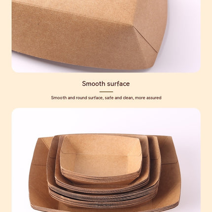 Paper Food Trays -Disposable Food Boats, Kraft Food Holders