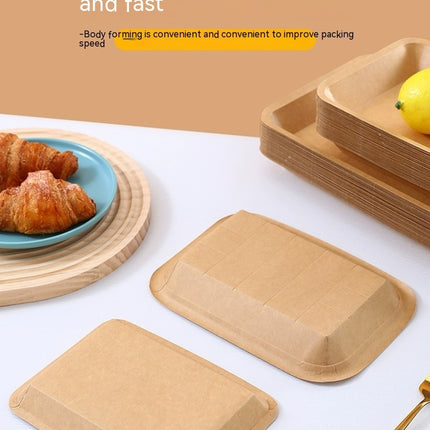 Paper Food Boats, Kraft Food Tray, Disposable Brown Paperboard Serving Basket
