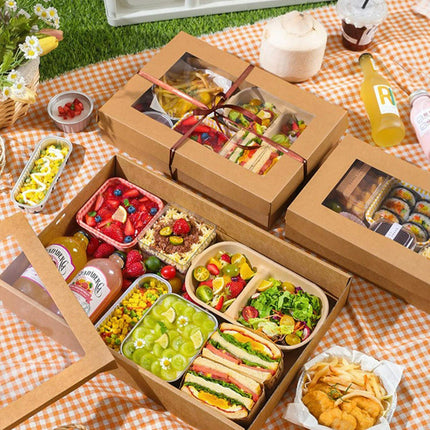 Take Out Food Containers Disposable Kraft Paper Food Container Takeout Box