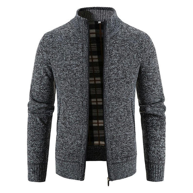Men's Shawl Collar Cardigans Slim Fit Button Cable Knit Sweater With Pockets