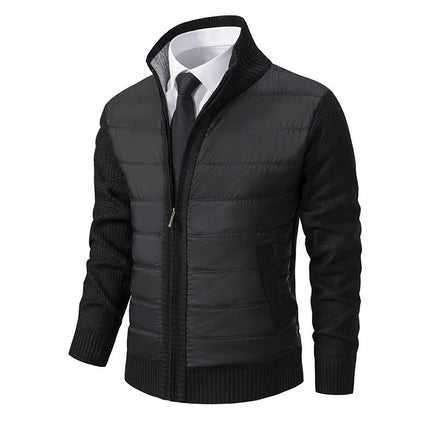 Men's Running Jacket Lightweight Thumble Hole Warm Up Puffer Jacket Hybrid Thermal Coat