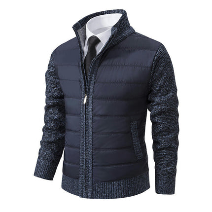 Men's Running Jacket Lightweight Thumble Hole Warm Up Puffer Jacket Hybrid Thermal Coat