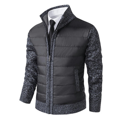 Men's Running Jacket Lightweight Thumble Hole Warm Up Puffer Jacket Hybrid Thermal Coat