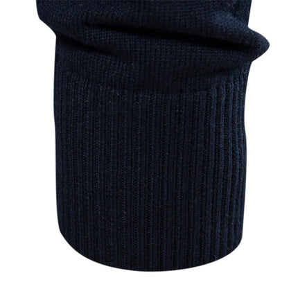 Men's Casual Winter Warm Sweater Long Sleeve 1/4 Zip Jumper Turtleneck Knitted Pullover Sweater for Work