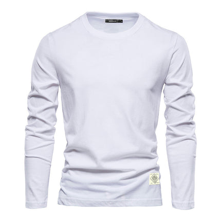 Men's Long Sleeve Soft Casual Sports T-Shirt - Cotton Round Neck Men's Bottom Top
