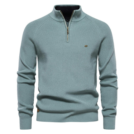 Men's Jumpers 1/4 Zip Tops Winter Warm Knit Neck Jumper Long Sleeve Soft Cozy Pullover Sweaters