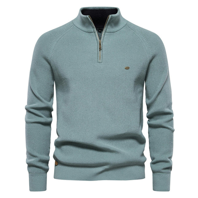 Men's Jumpers 1/4 Zip Tops Winter Warm Knit Neck Jumper Long Sleeve Soft Cozy Pullover Sweaters