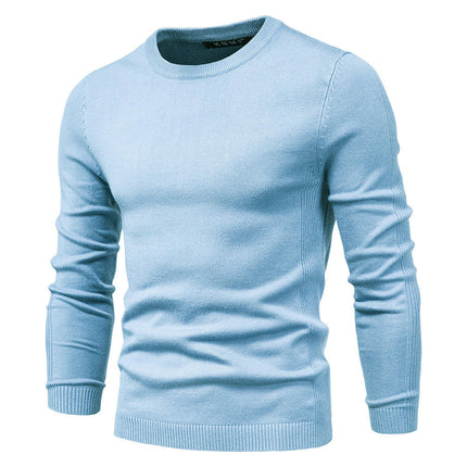 Men's Crew Neck Sweater Slim Fit Lightweight Sweatshirts Knitted Pullover for Casual Or Dressy Wear