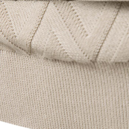 Men's diamond pattern knitwear casual round neck warm long sleeve sweater pullover men's tops