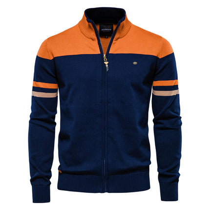 Mens Cardigan Fleece Lined Knitted Sweater Thick Jumper Pattern Knit Winter Coat