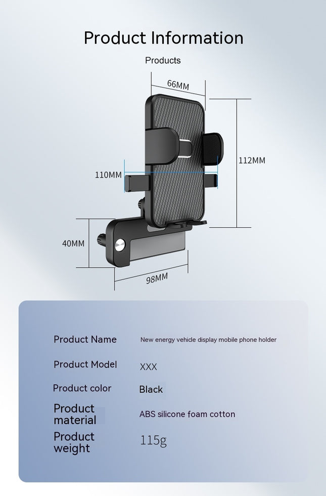 Car Phone Mount, Universal Phone Holder for Car Cell Phone Compatible with iPhone and All Phones