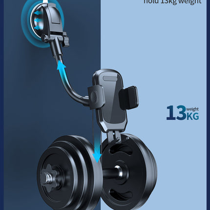 Car Phone Holder Mount, Long Arm Dashboard Windshield Phone Holder Strong Suction Cup Car Mount