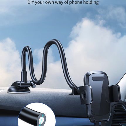 Car Phone Holder Mount, Long Arm Dashboard Windshield Phone Holder Strong Suction Cup Car Mount
