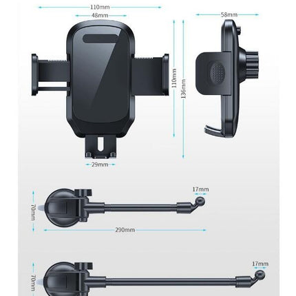 Windshield Phone Mount for Car Long Arm Car Phone Holder Mount Dashboard Suction Cup Cell Phone Holder
