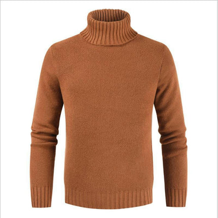 Men's Jumpers Turtle Neck Ribbed Knitted Jumper Long Sleeved Causal Slim Fit Sweater Pullover
