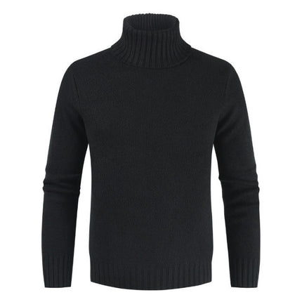 Men's Jumpers Turtle Neck Ribbed Knitted Jumper Long Sleeved Causal Slim Fit Sweater Pullover