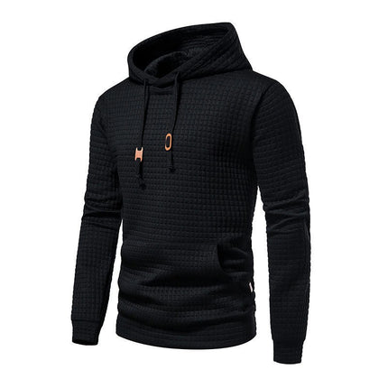 Men's Pullover Hoodie Long Sleeve Casual Square Pattern Sweatshirt