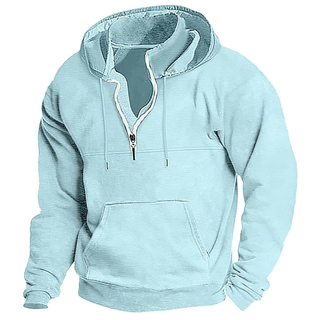Men's 1/4 Zip Pullover Hoodie Sweatshirt Soft with Kangaroo Pocket