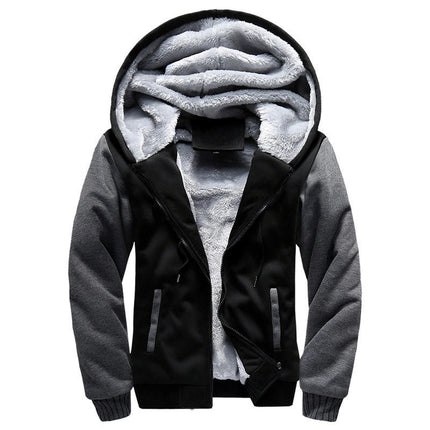 Men's Zip Up Plush Fleece Hoodies Long Sleeve Cardigan Casual Loose Sweatshirt